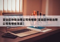 宜信区块链治理公司有哪些[宜信区块链治理公司有哪些项目]